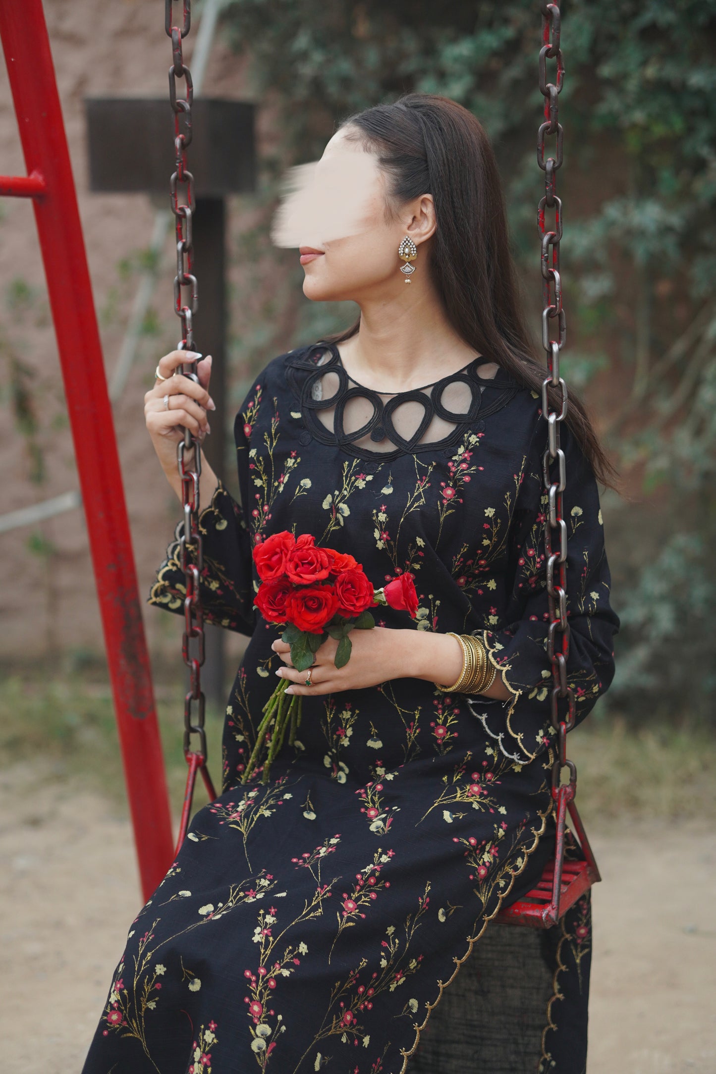 Noir Dahlia, Two piece Khaddar Dress