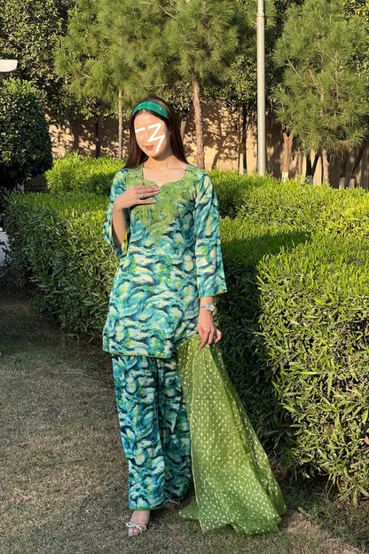 Starry night, two piece Georgette dress