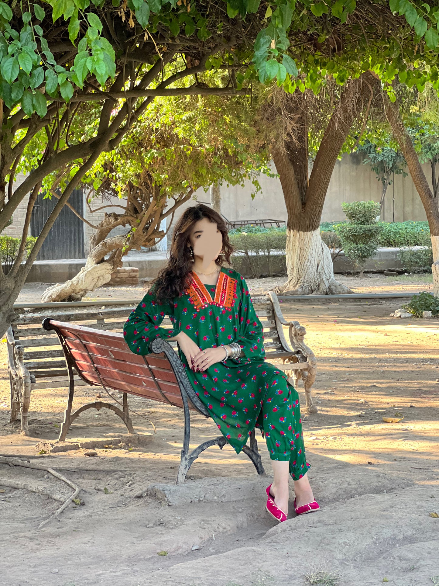 Jade, two-piece Karandi dress