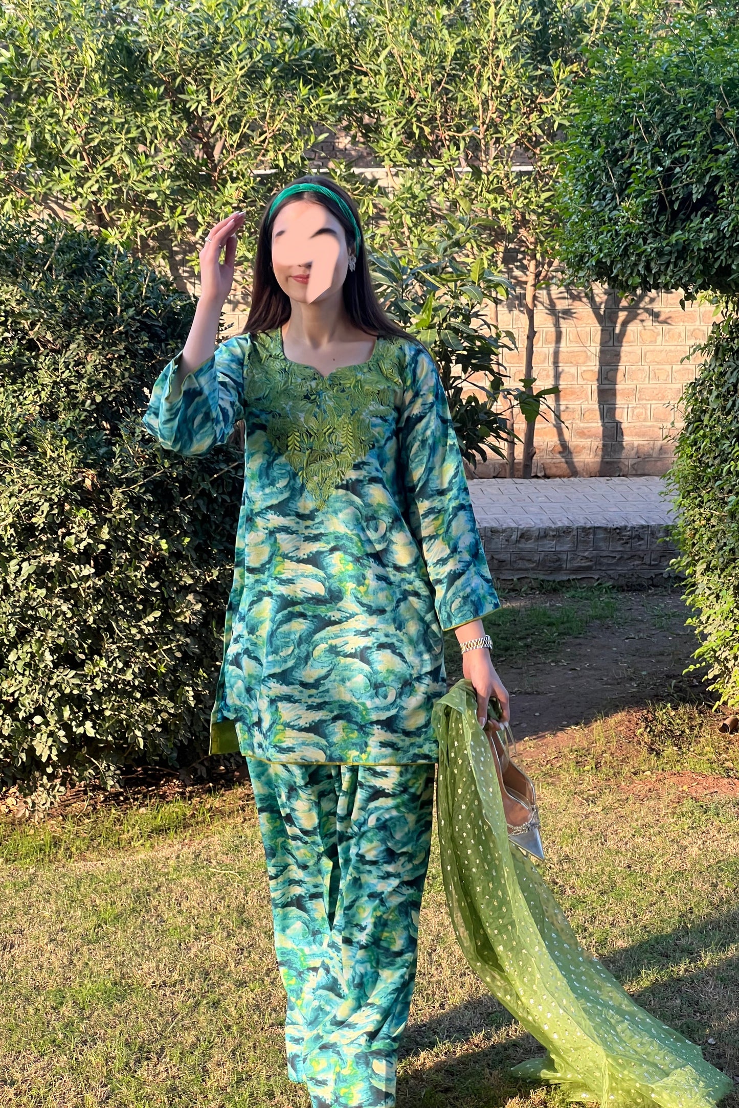 Starry night, two piece Georgette dress