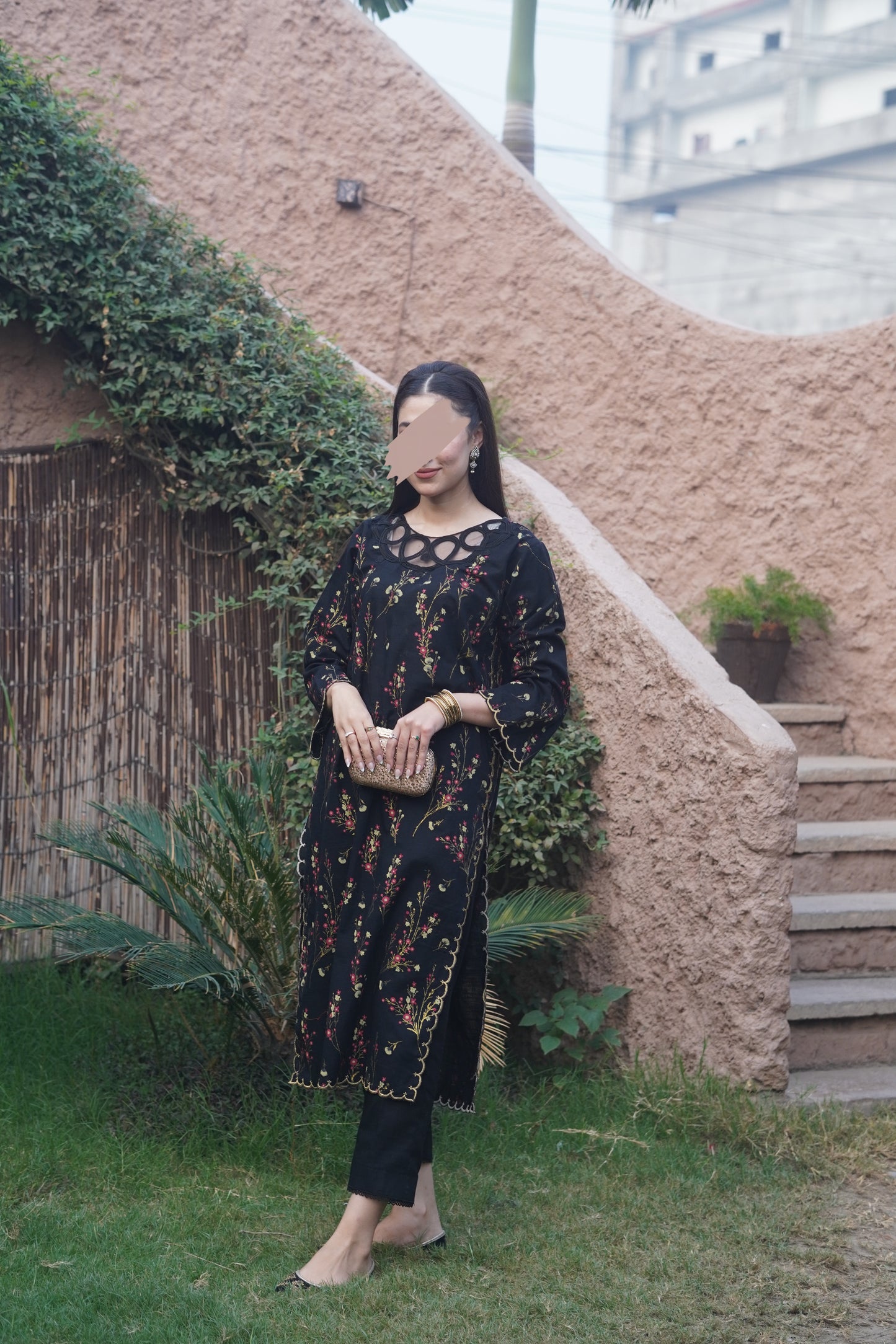 Noir Dahlia, Two piece Khaddar Dress