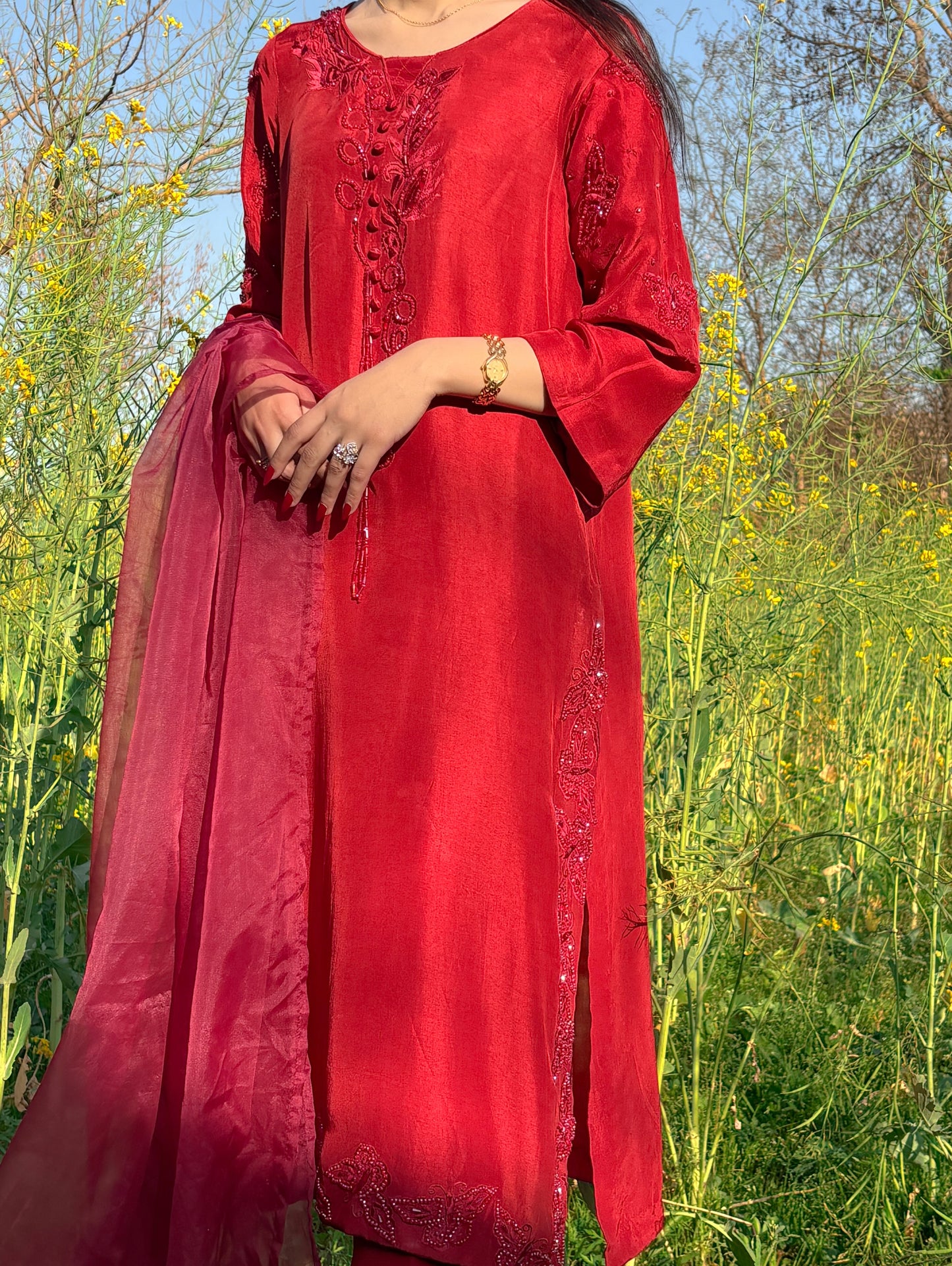 Ruby 3 Piece tussle silk Dress