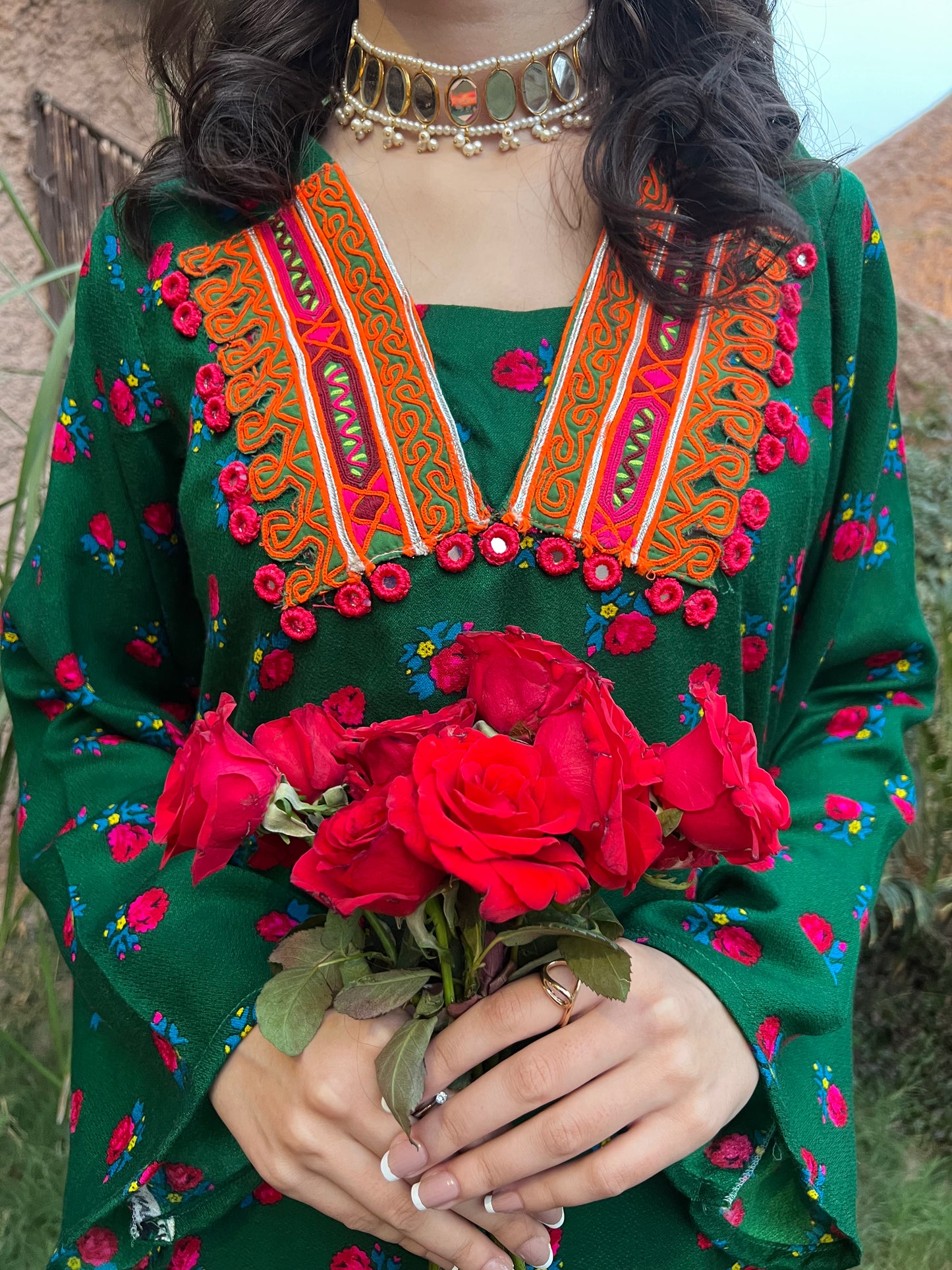 Jade, two-piece Karandi dress